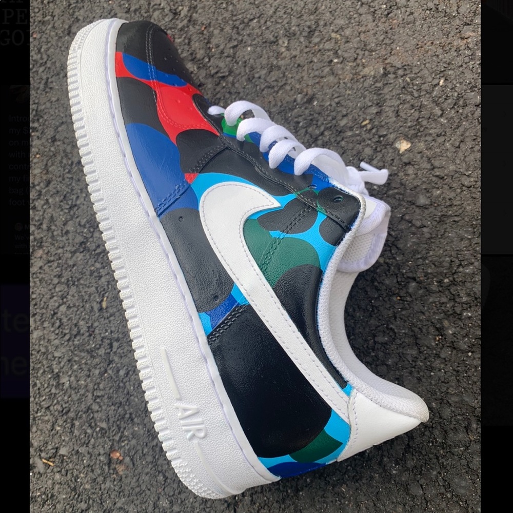 Custom Air Force 1 Multicolor Camo Customized